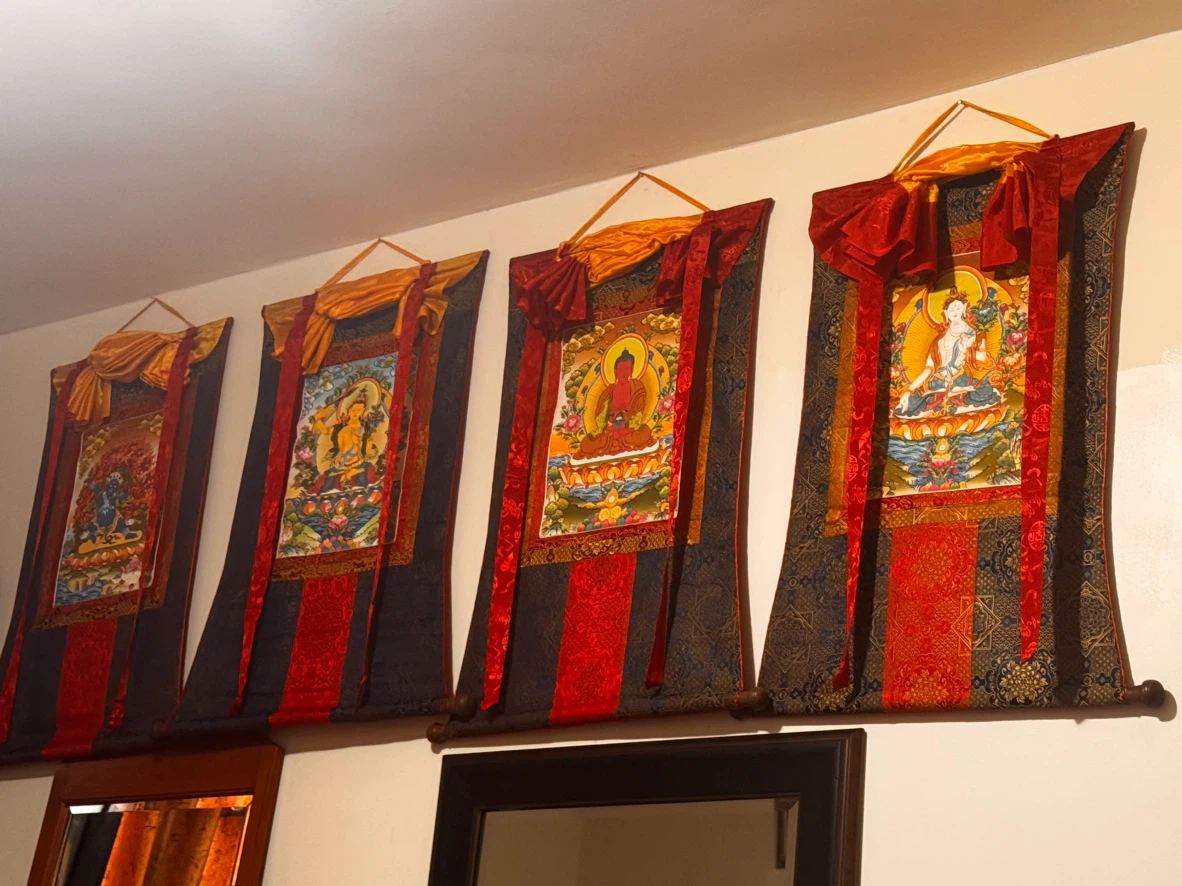 Set of 4 Traditional Buddhist Thangka Wall Hangings