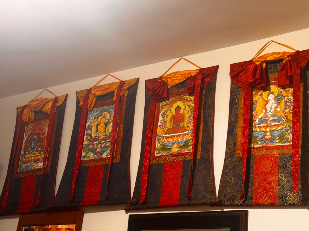 Set of 4 Traditional Buddhist Thangka Wall Hangings - photo 2