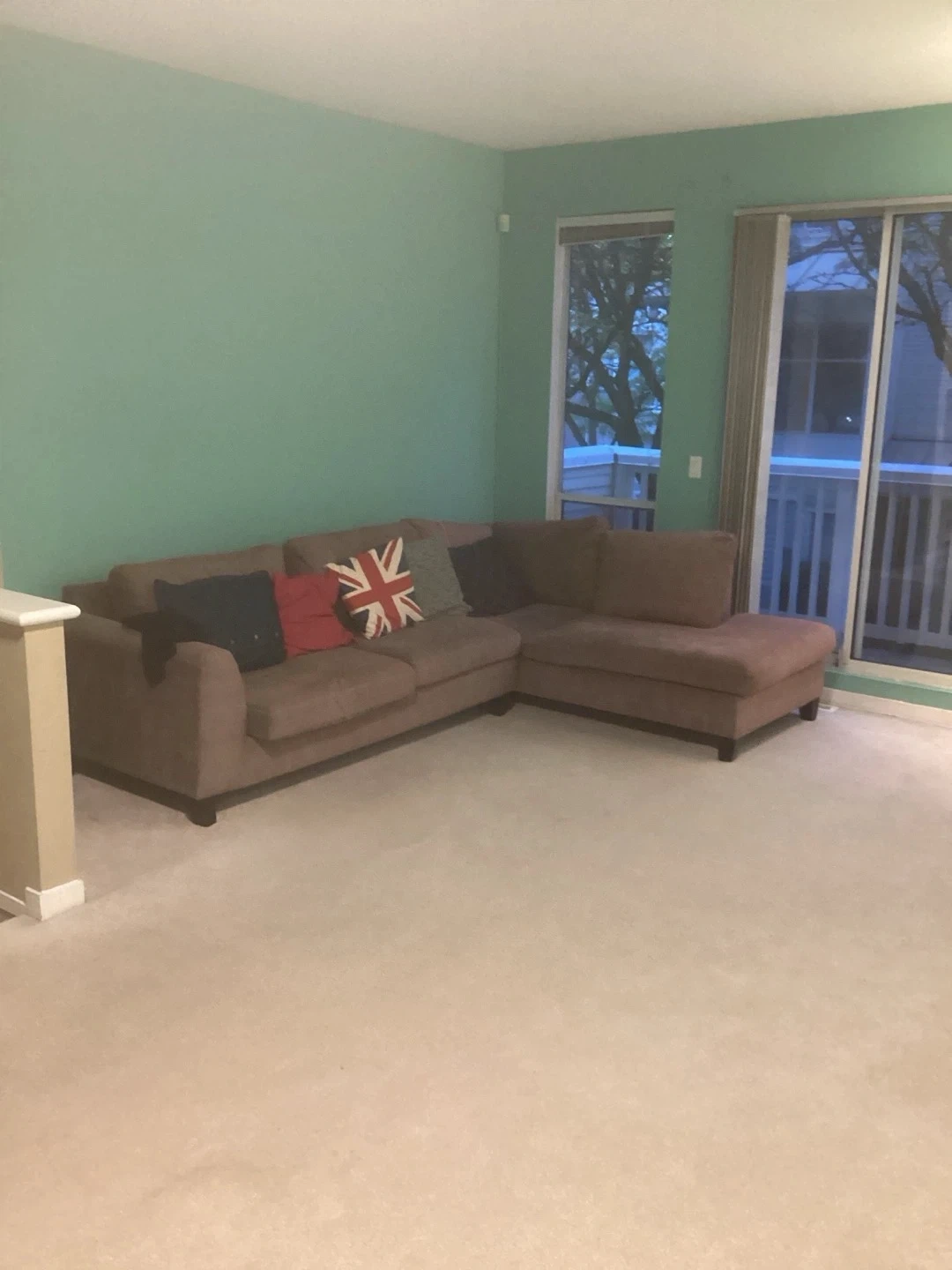 Brown L-Shaped Sectional Sofa