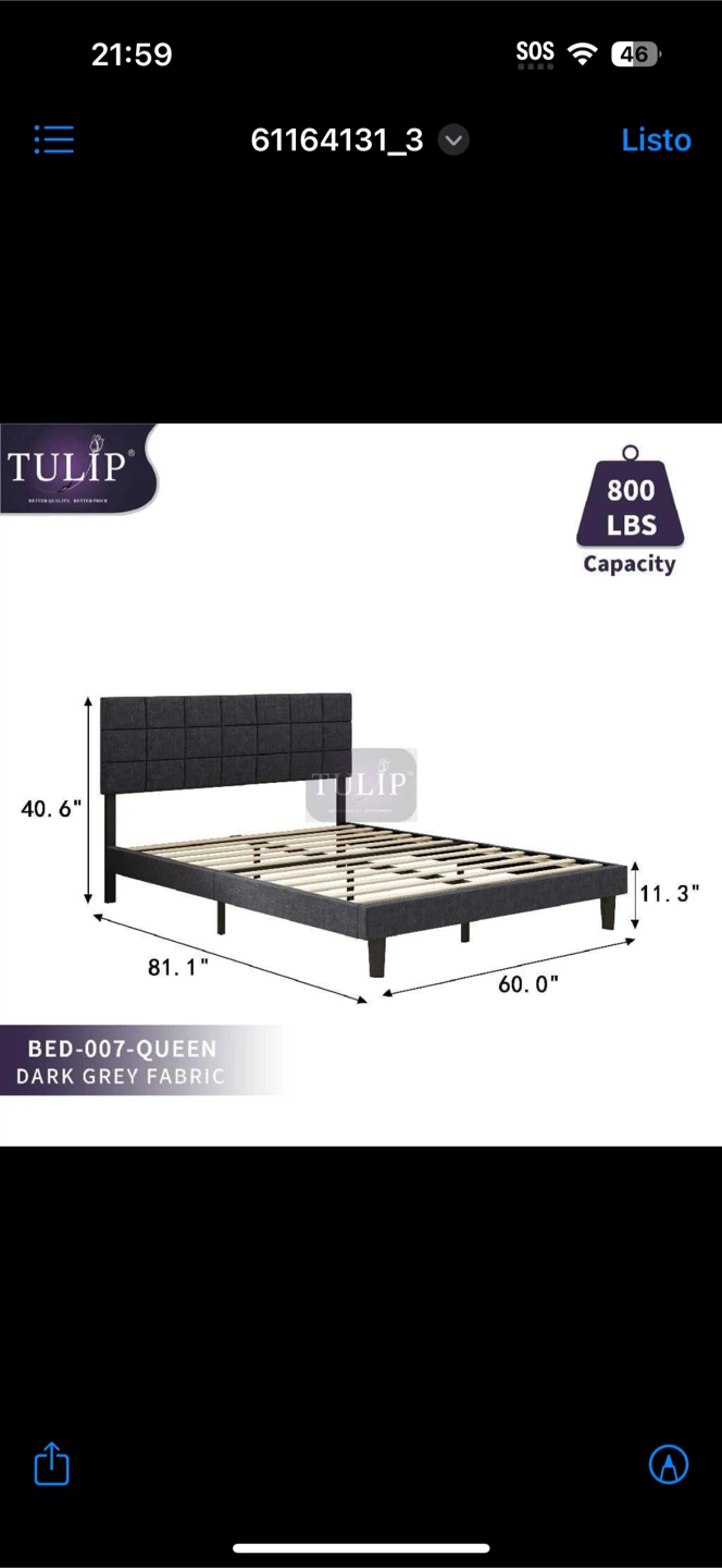 Bed frame queen size  brand new - photo 5