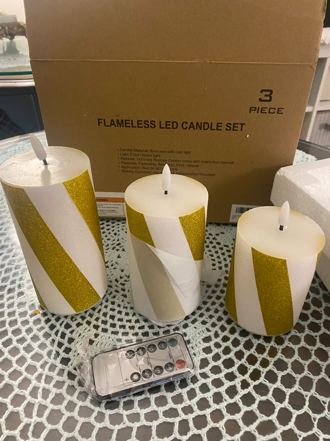 3 Piece Flameless LED Candle Set