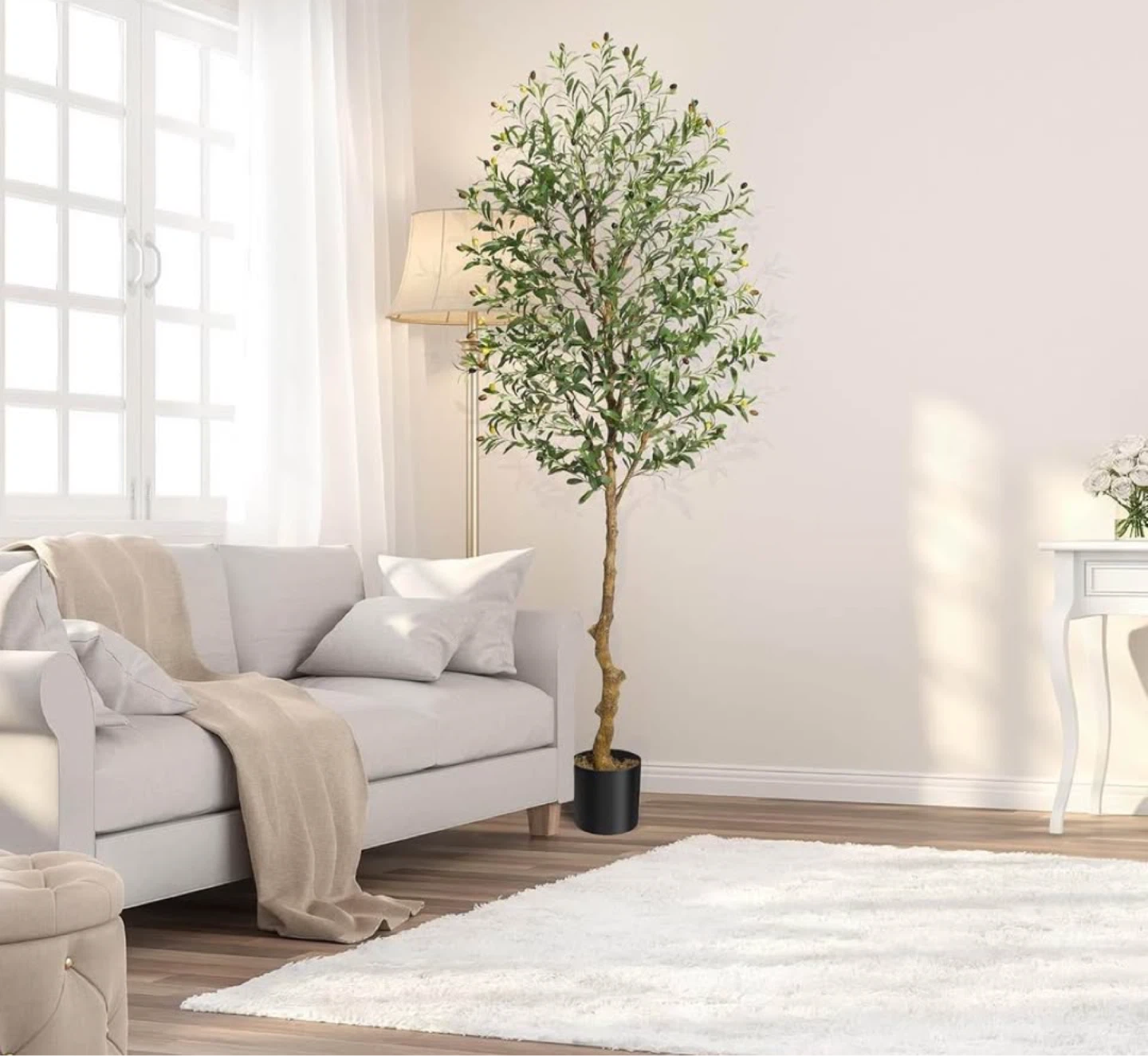 Elegant 7ft Faux Olive Tree - photo 2