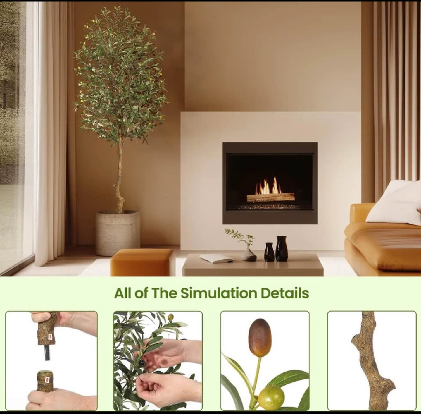 Elegant 7ft Faux Olive Tree - photo 3