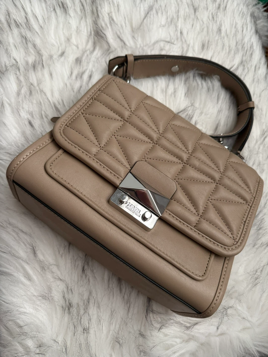 Karl Lagerfeld Quilted Leather Crossbody Bag