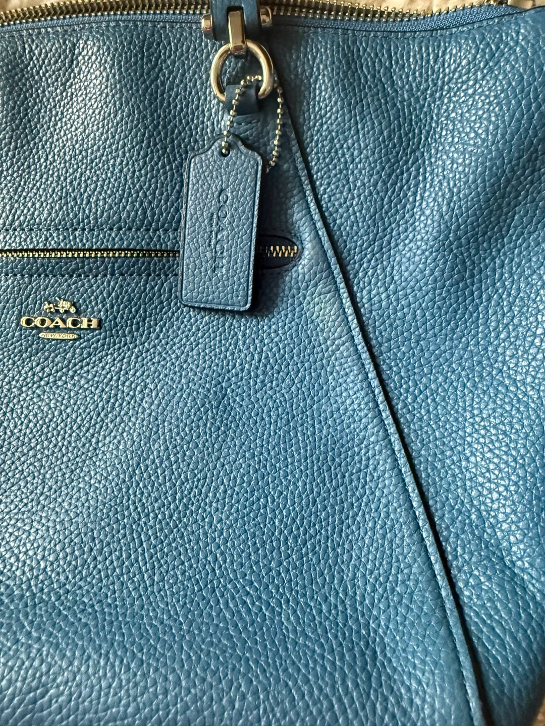 Blue Coach Leather Handbag - photo 3