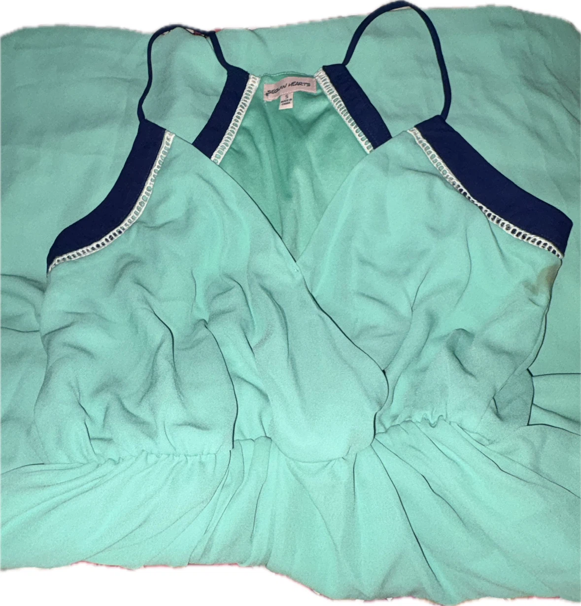 Sequin Hearts Mint and Navy Maxi Dress - photo 2