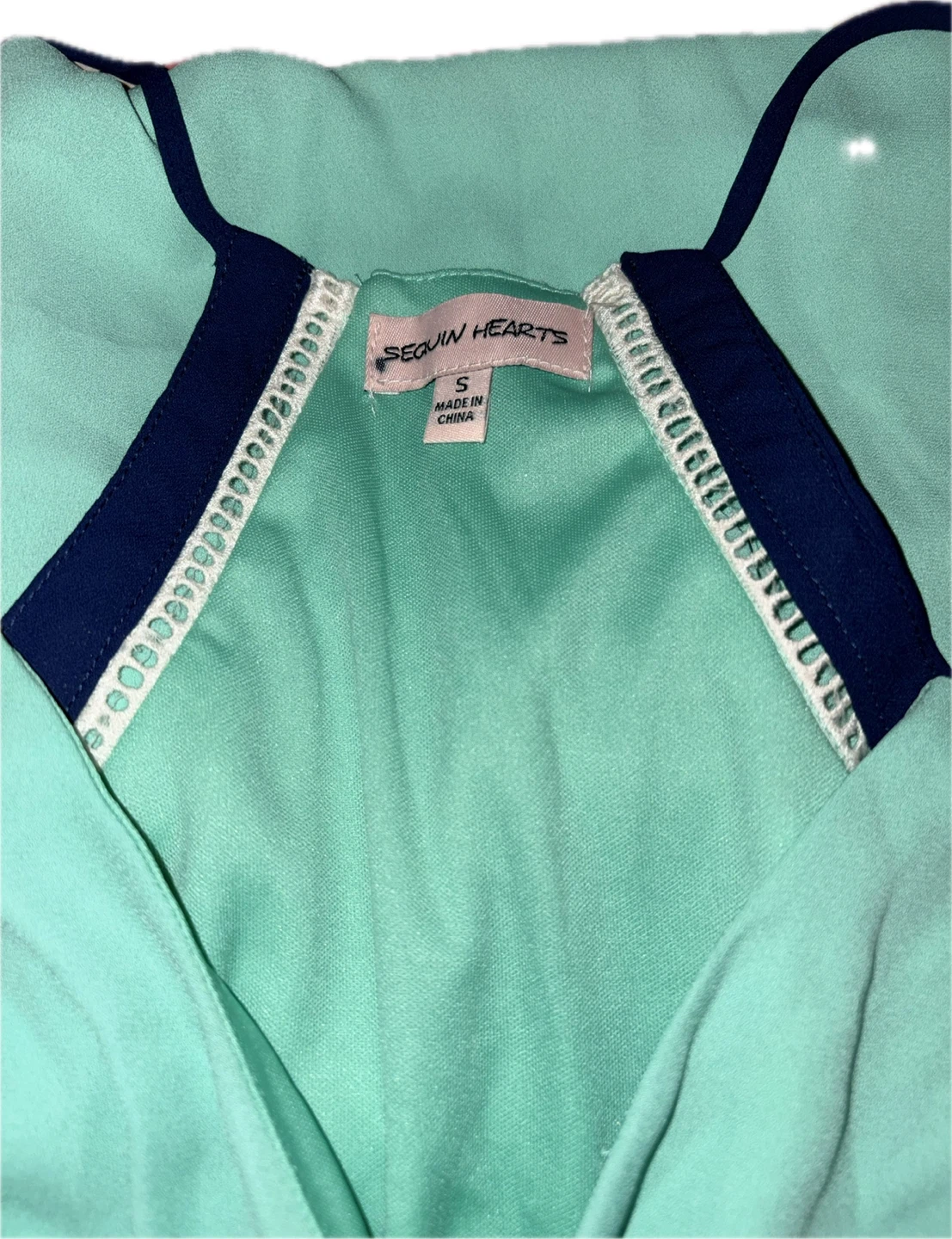Sequin Hearts Mint and Navy Maxi Dress - photo 3