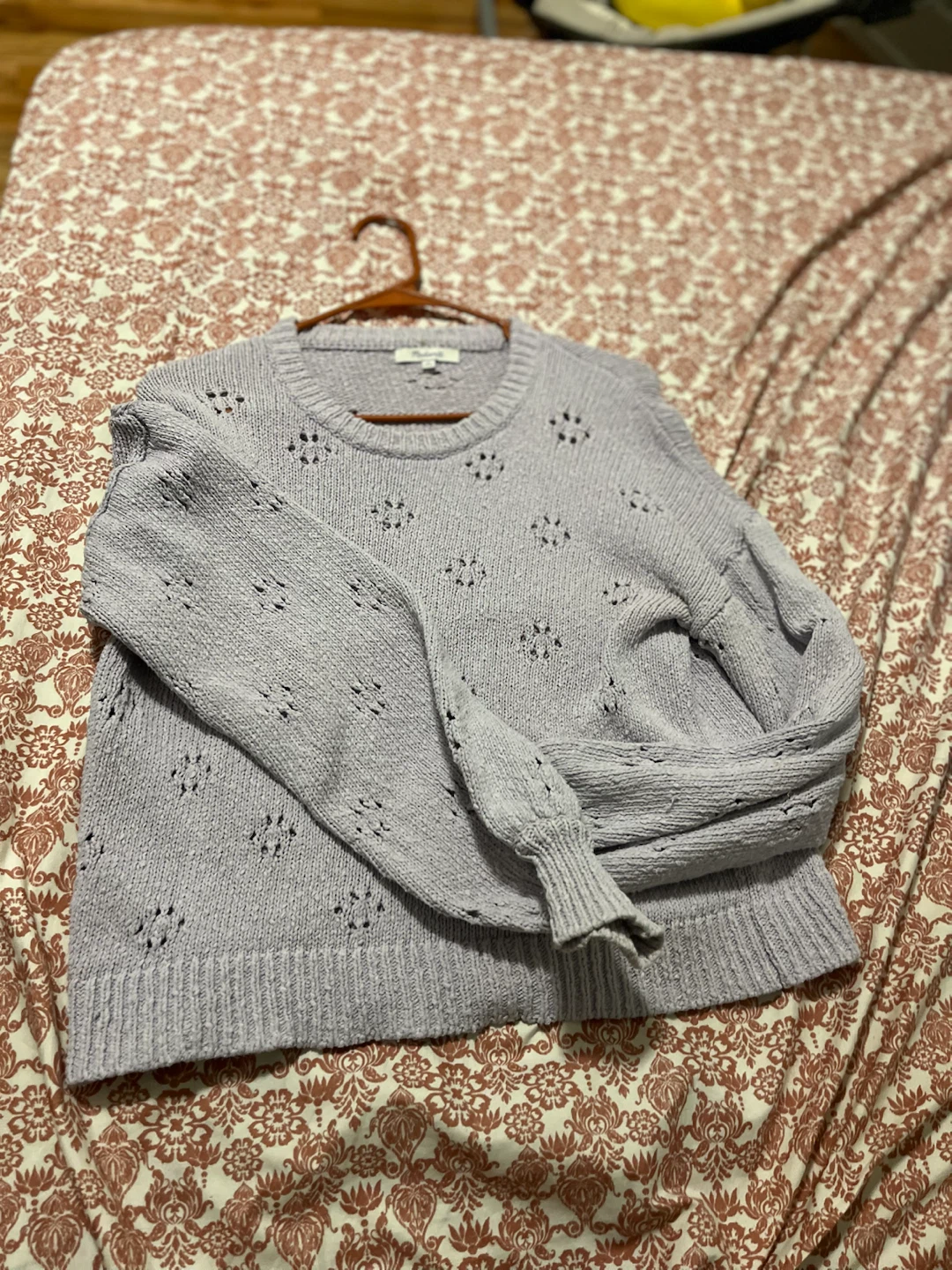 Madewell Lavender Eyelet Knit Sweater - photo 2