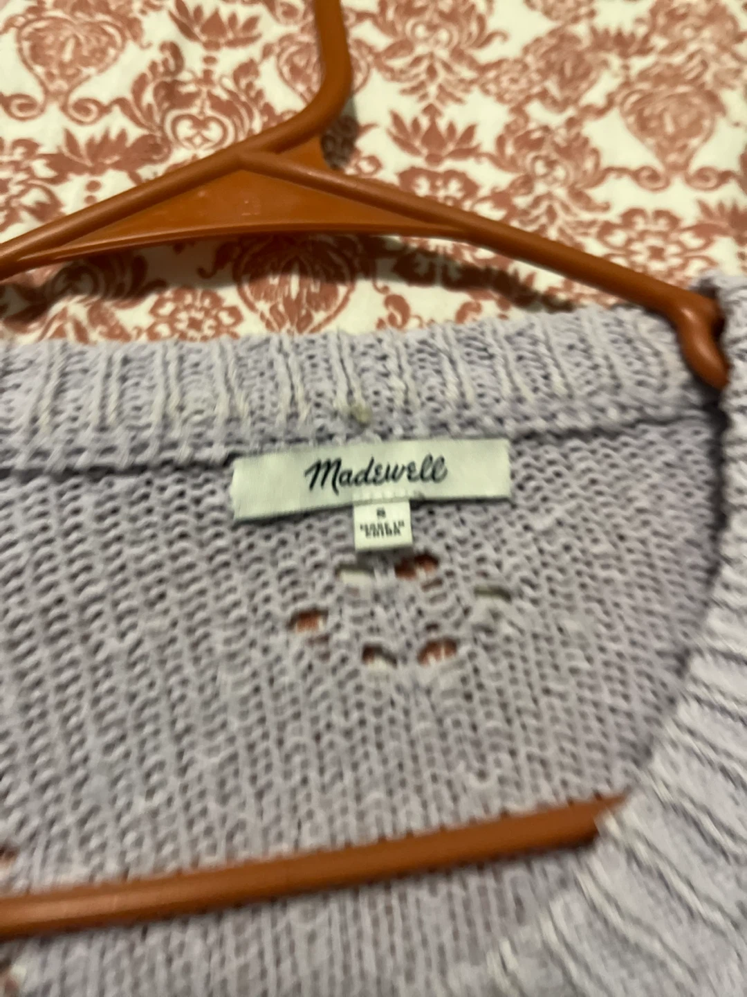 Madewell Lavender Eyelet Knit Sweater - photo 3