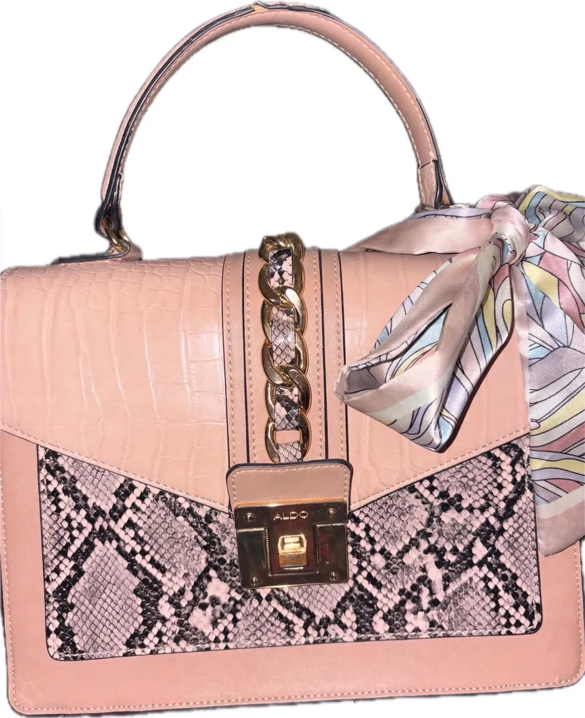 ALDO Pink and Snakeskin Print Handbag