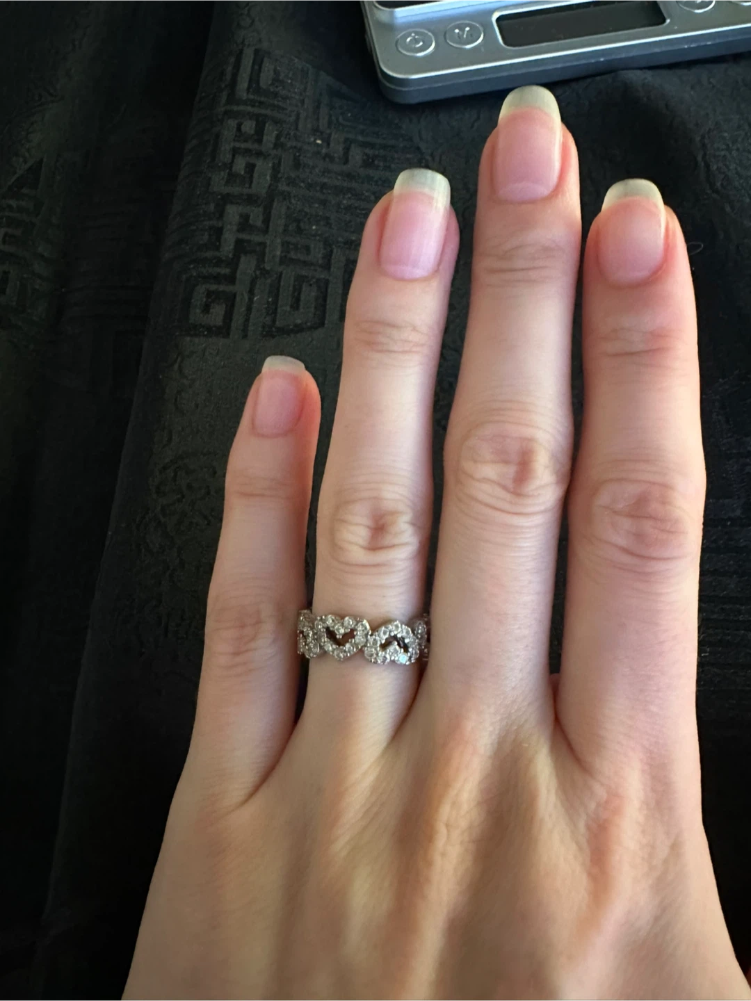 Silver Heart Link Ring
