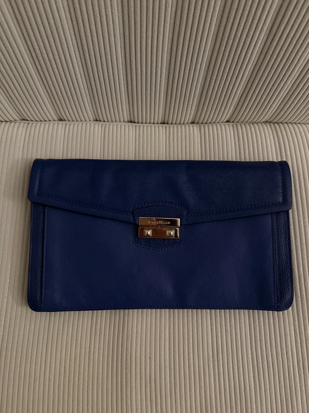 Cole Haan Navy Blue Leather Clutch