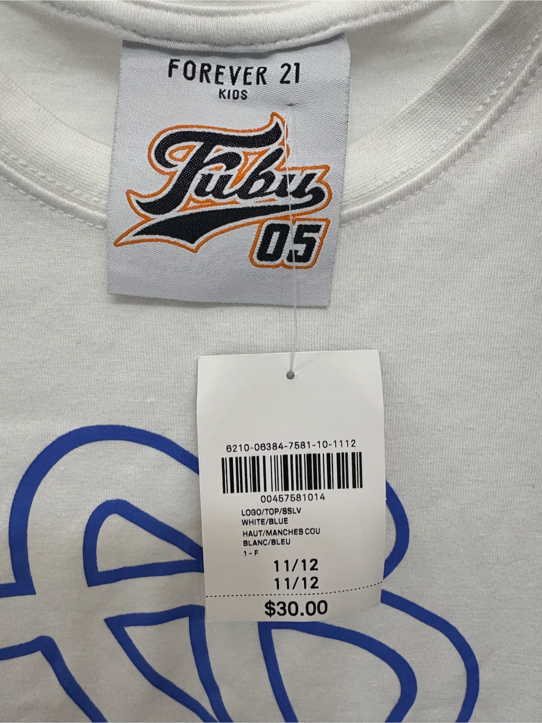 New Fubu Kids White T-Shirt Size 11/12 - photo 3