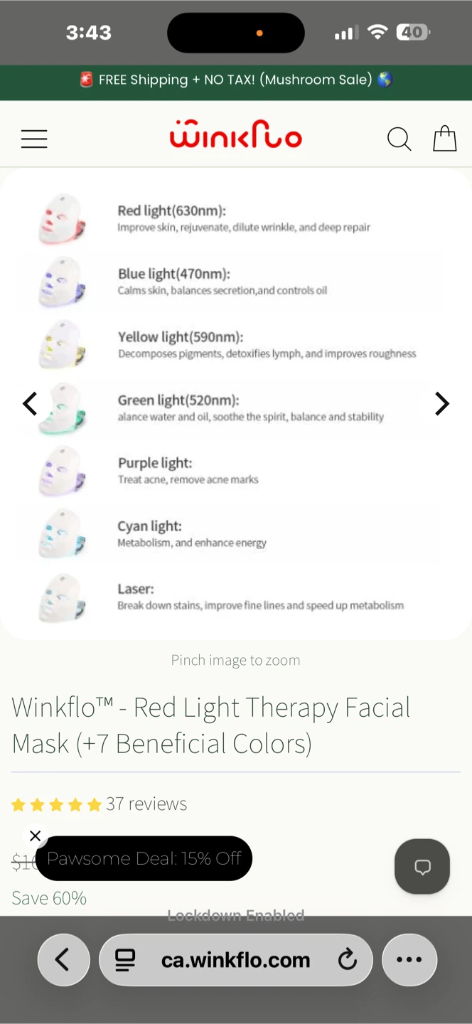 Face mask led 7 colours - photo 3