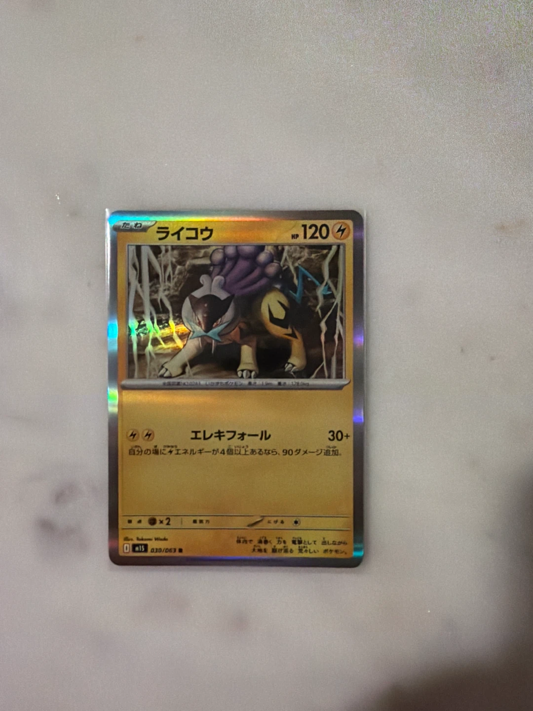 Japanese Pokemon Raikou Holo Card