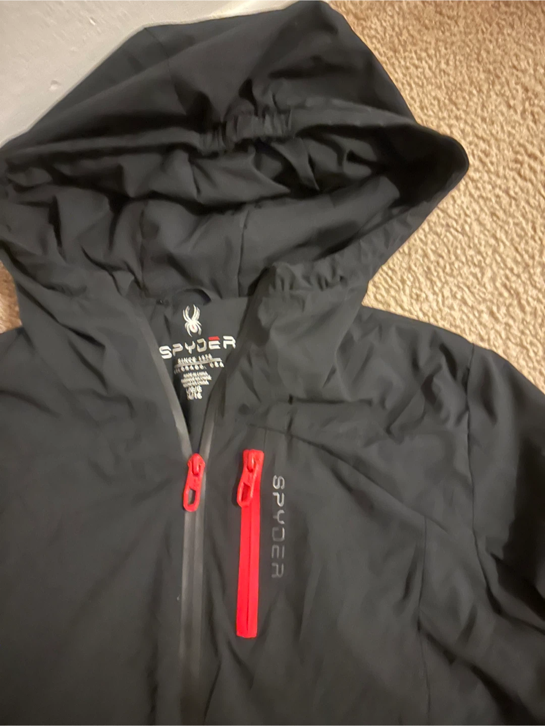 Spyder Black Hooded Jacket teen age 14/16 - photo 2