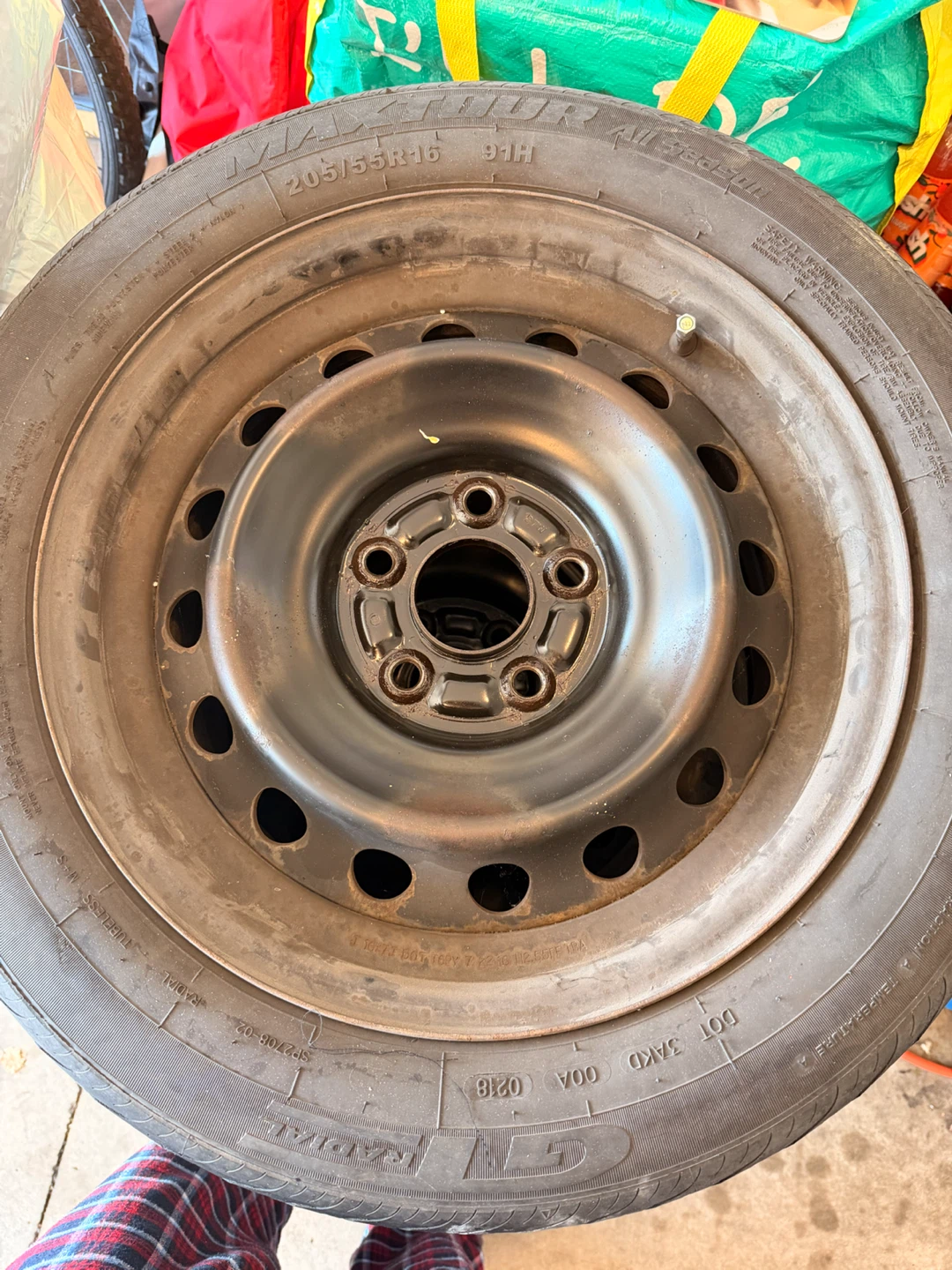 Set of 4 Honda Tires with Wheel Covers 205/55R16