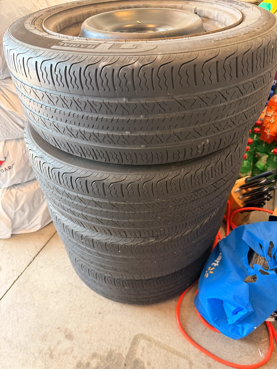 Set of 4 Honda Tires with Wheel Covers 205/55R16 - photo 2