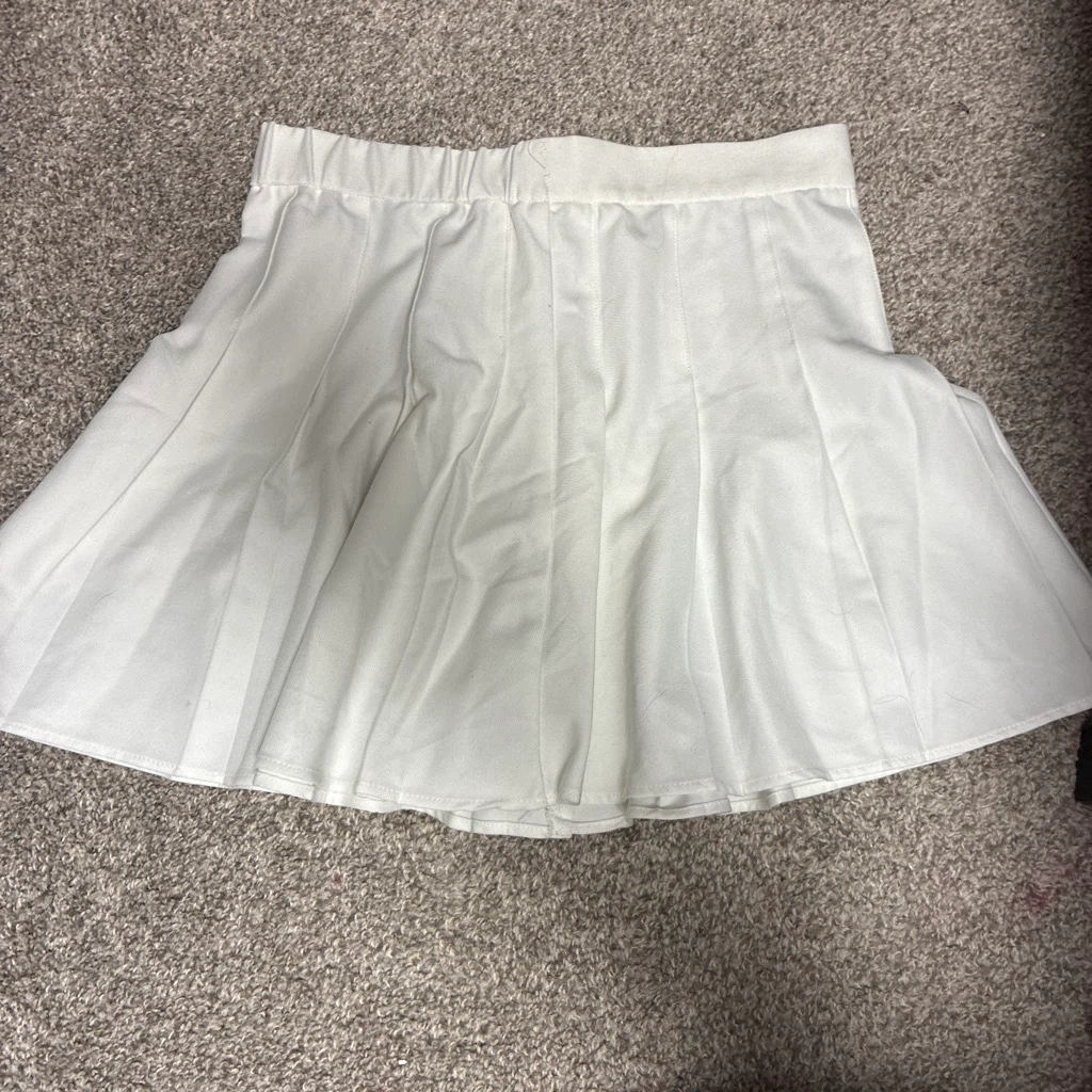 White Pleated Mini Skirt