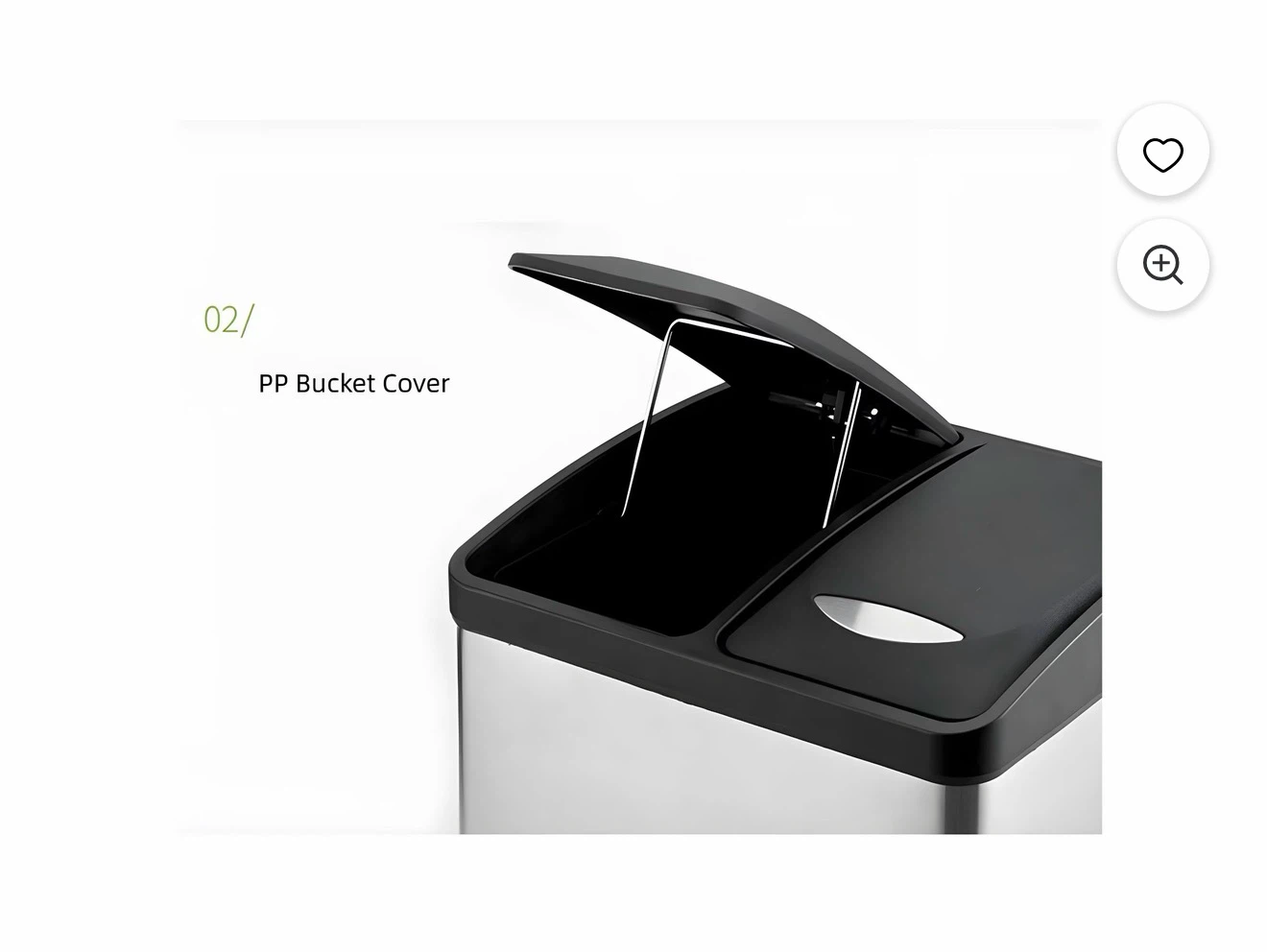 3-Compartment Stainless Steel Recycling Bin - photo 3