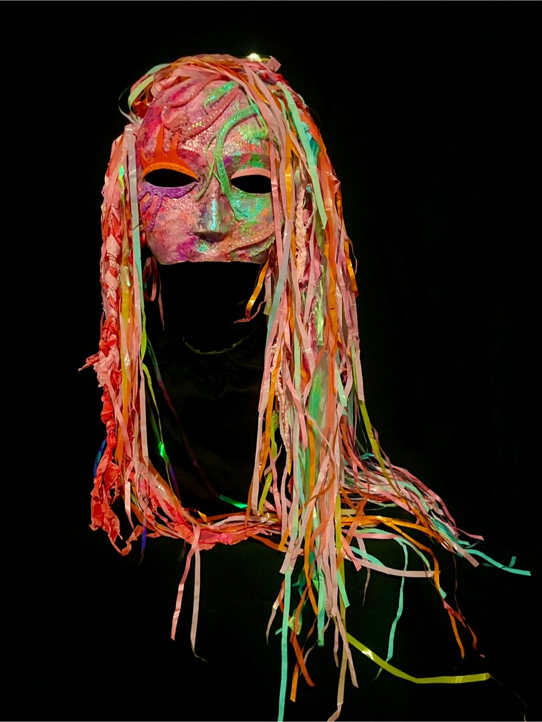 Whimsical  UV reactive Half Mask