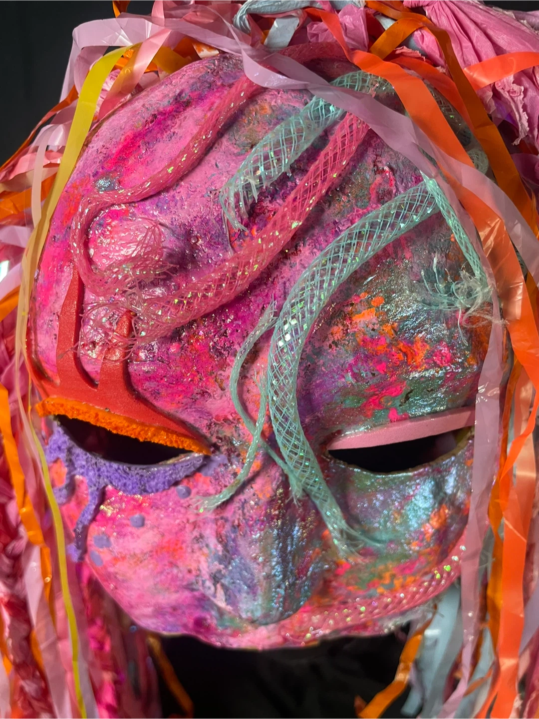 Whimsical  UV reactive Half Mask - photo 3
