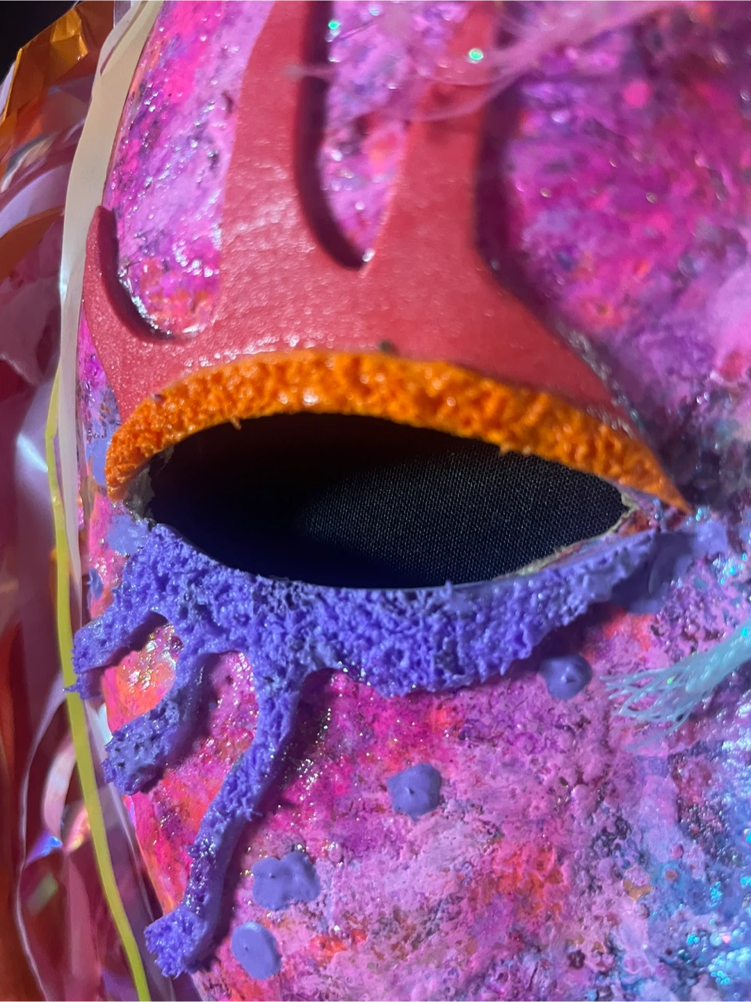 UV reactive paper mache  Half Mask - photo 5