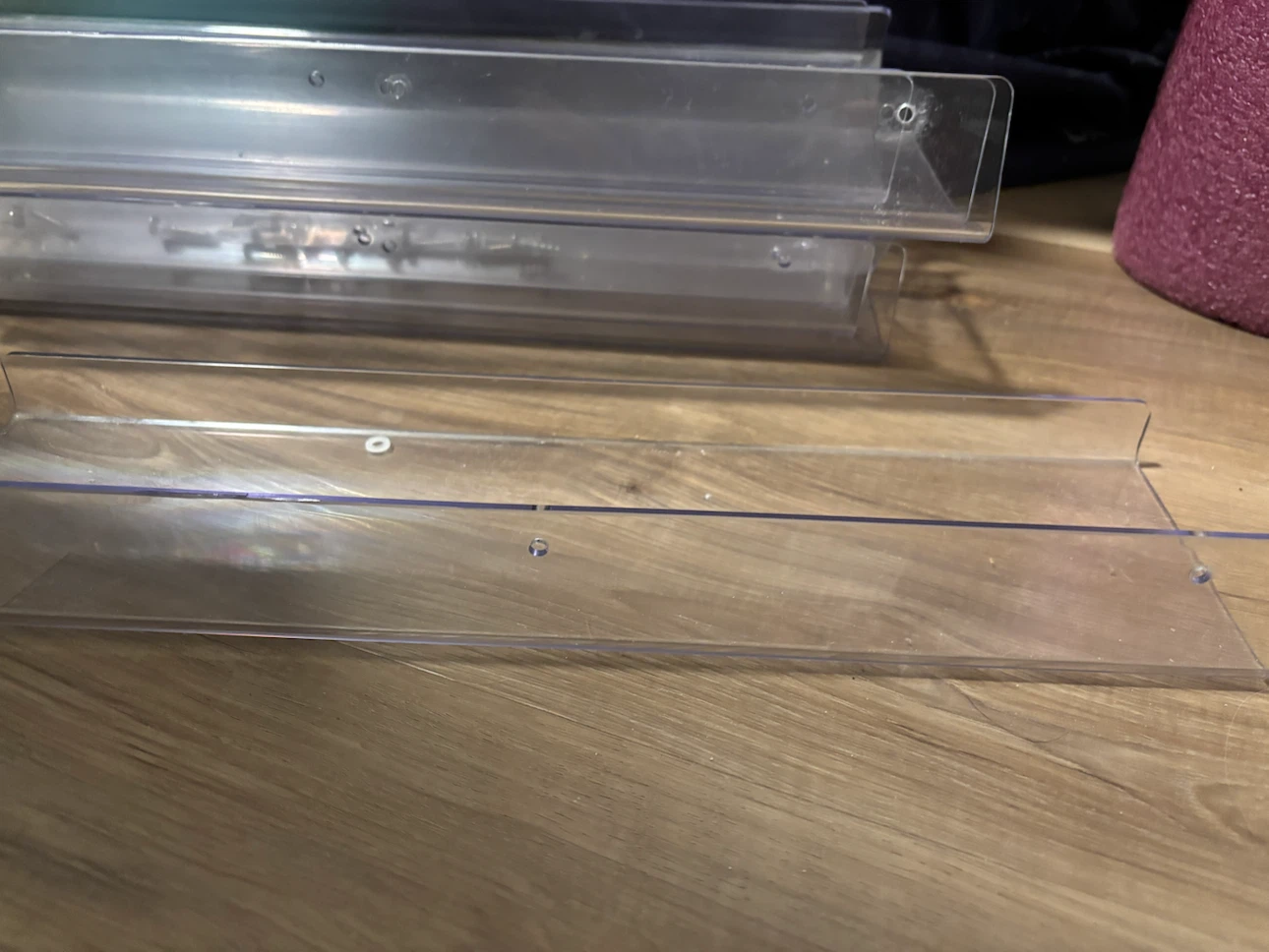 Clear acrylic wall shelves