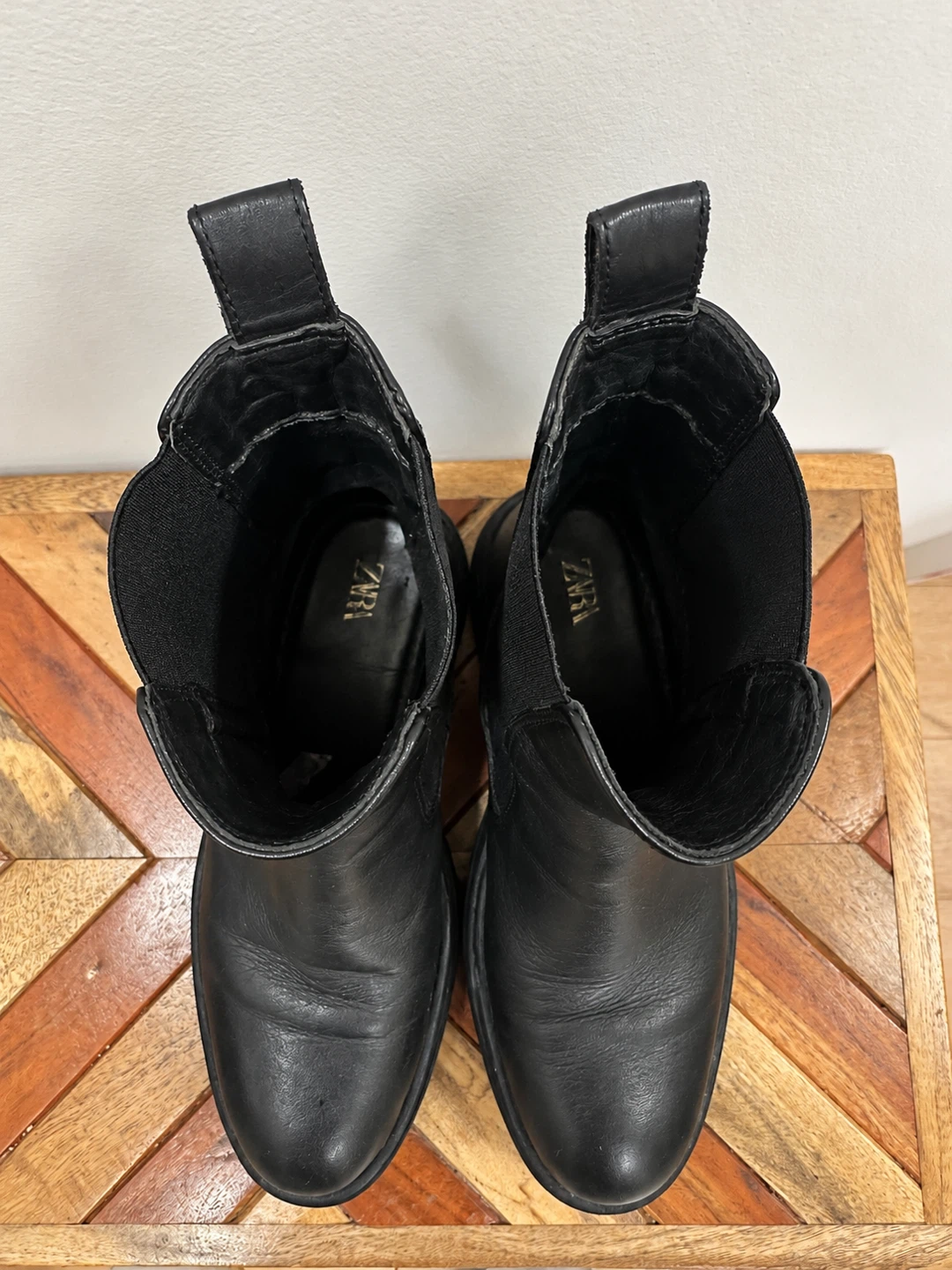 ZARA Genuine Leather Black Chelsea Boots - photo 4