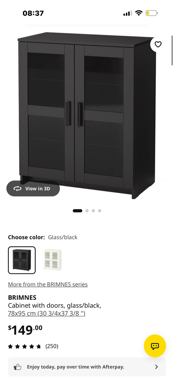 IKEA Brimnes Cabinet, Glass and Black