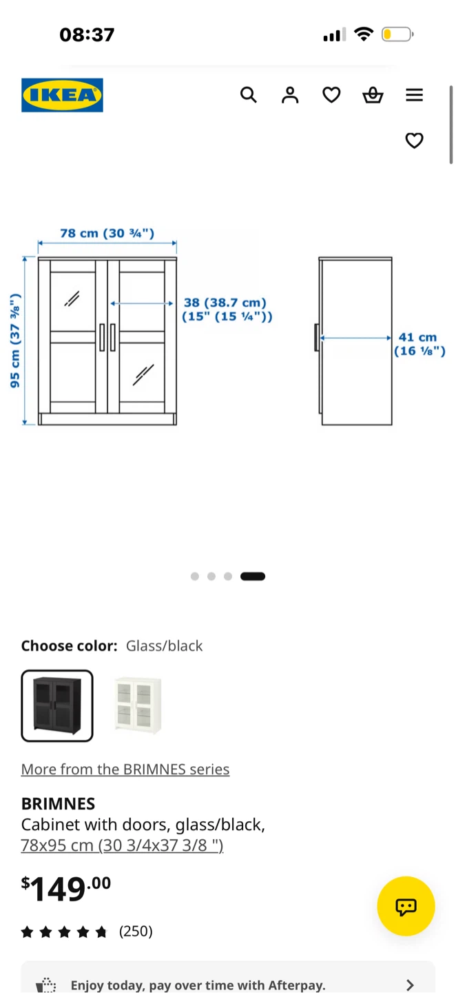IKEA Brimnes Cabinet, Glass and Black - photo 2