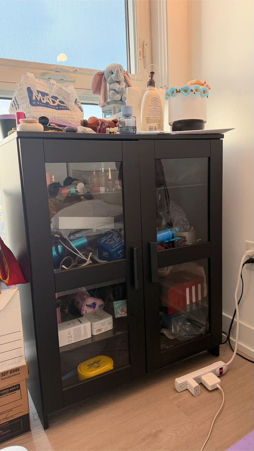 IKEA Brimnes Cabinet, Glass and Black - photo 3