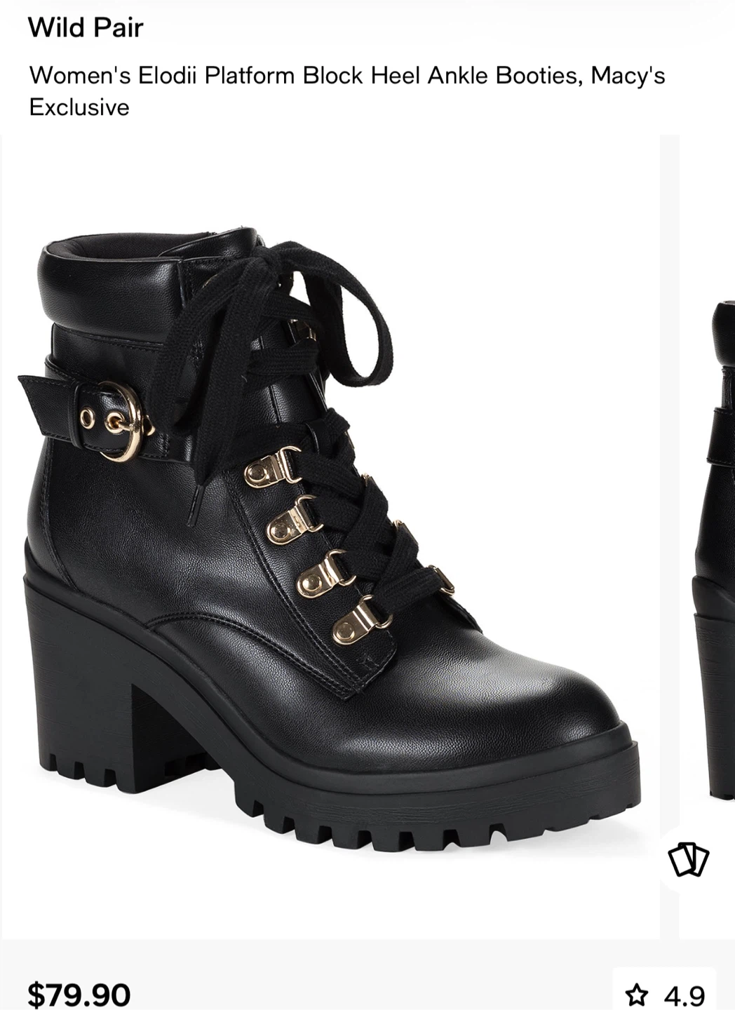 Wild Pair Elodii Platform Block Heel Ankle Booties