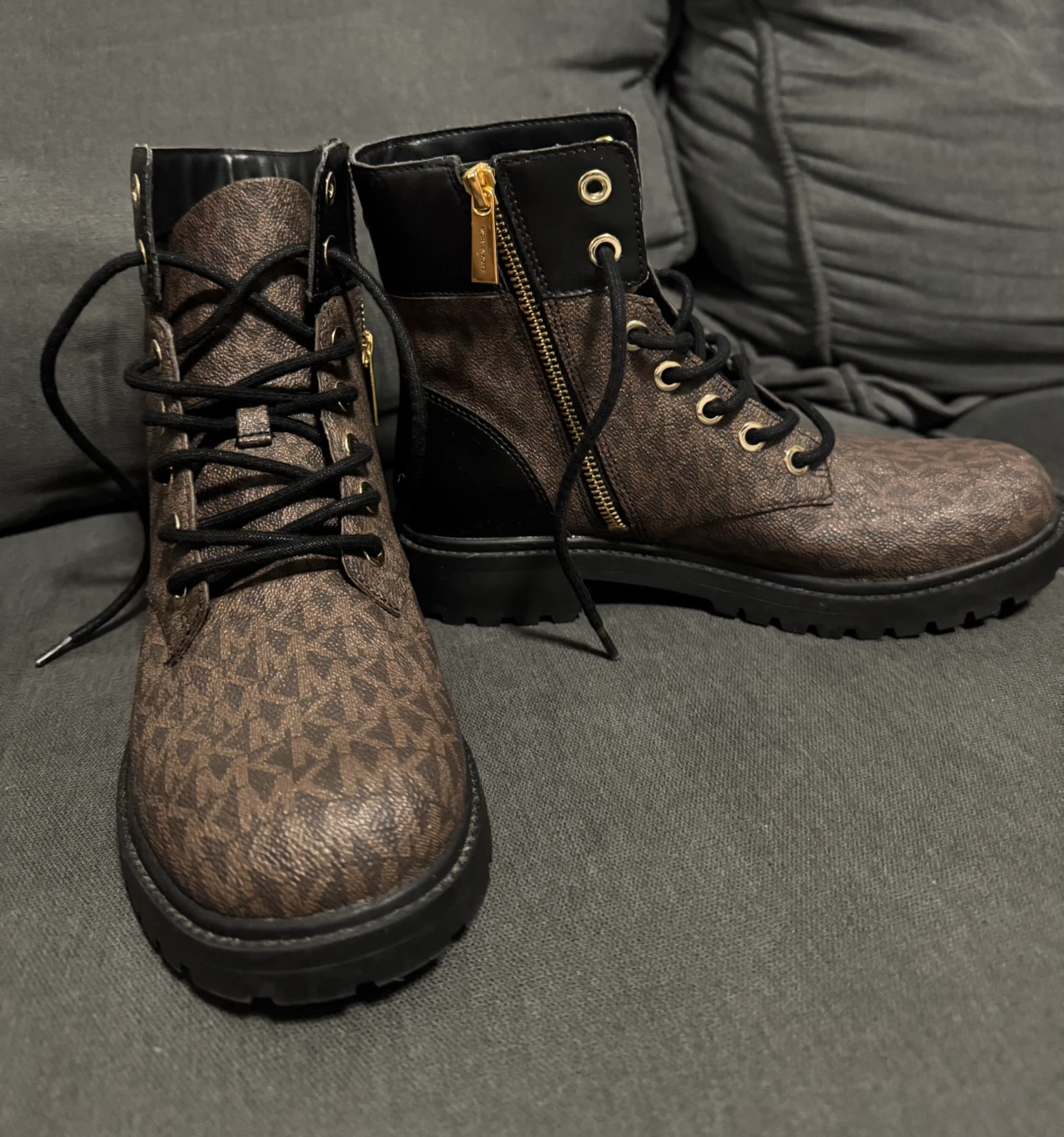 Michael Kors Signature Logo Combat Boots