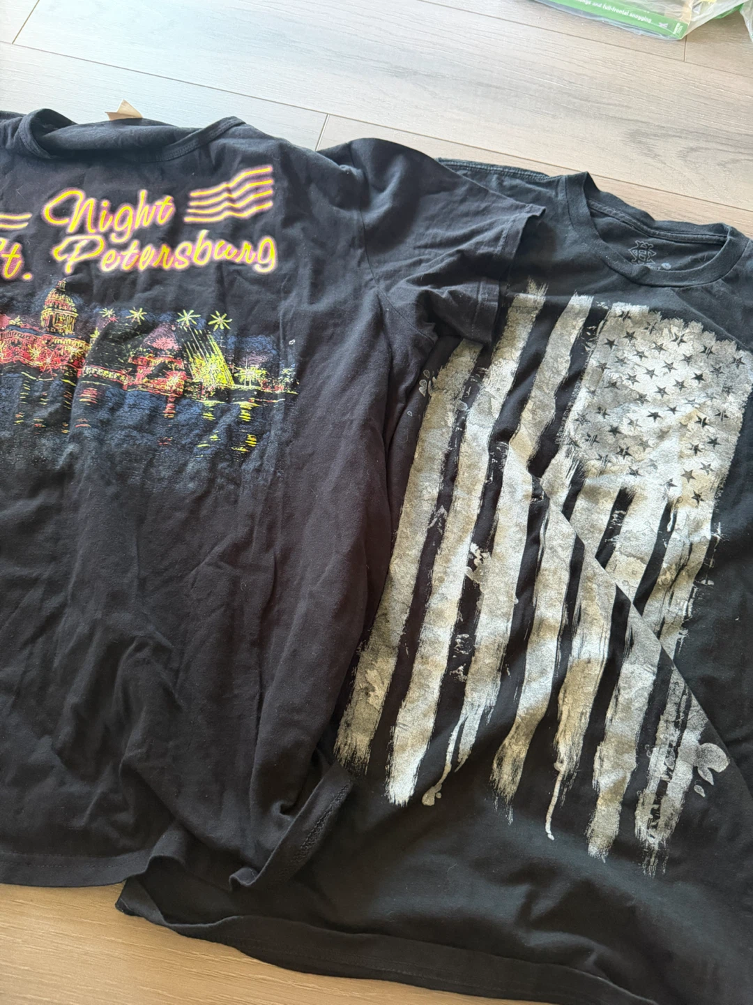 Two Heavyweight Graphic T-Shirts Size Large