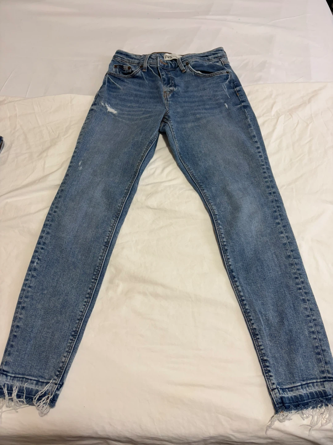 Zara Blue Distressed Skinny Jeans - photo 2