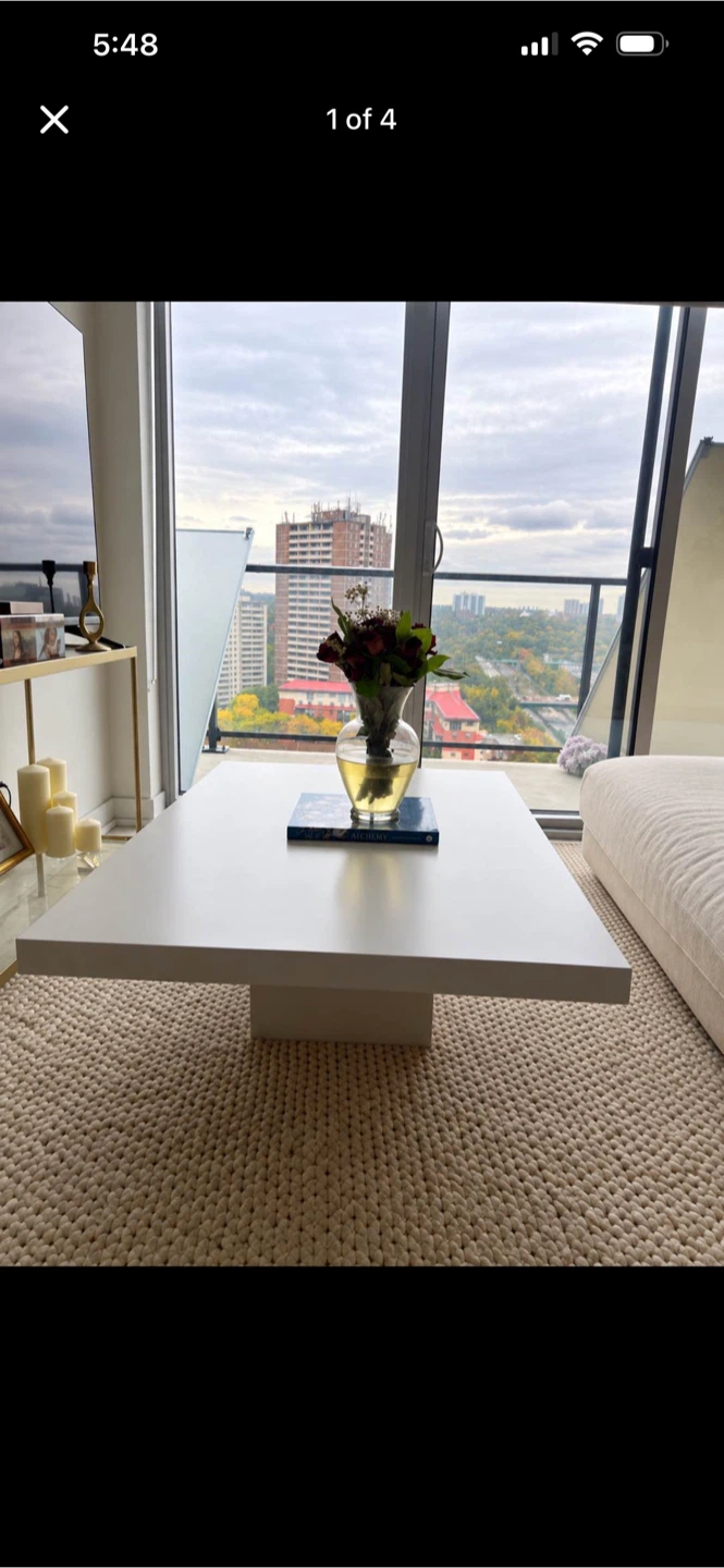Large white coffee table