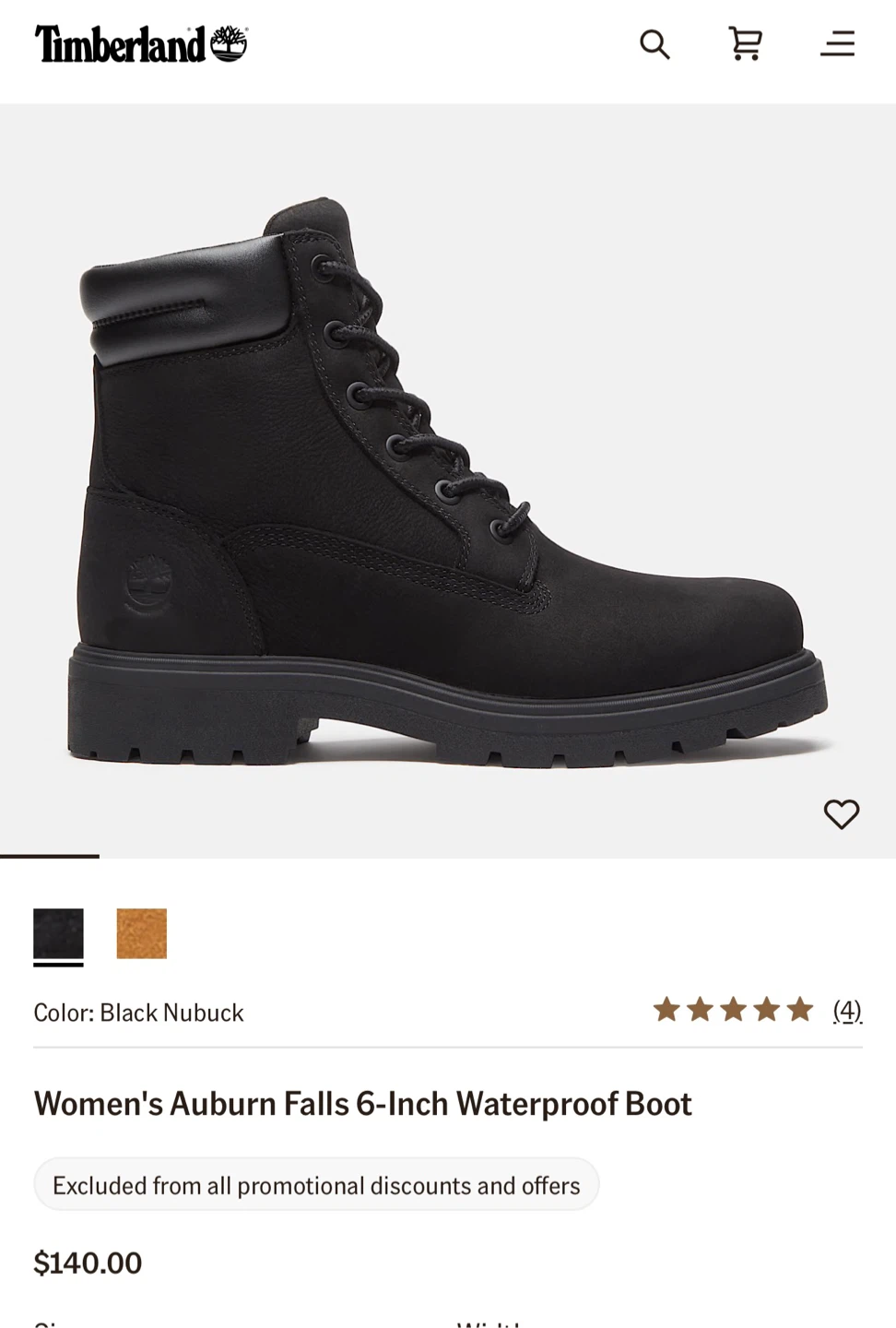 Timberland Women's Auburn Falls 6-Inch Waterproof Boots