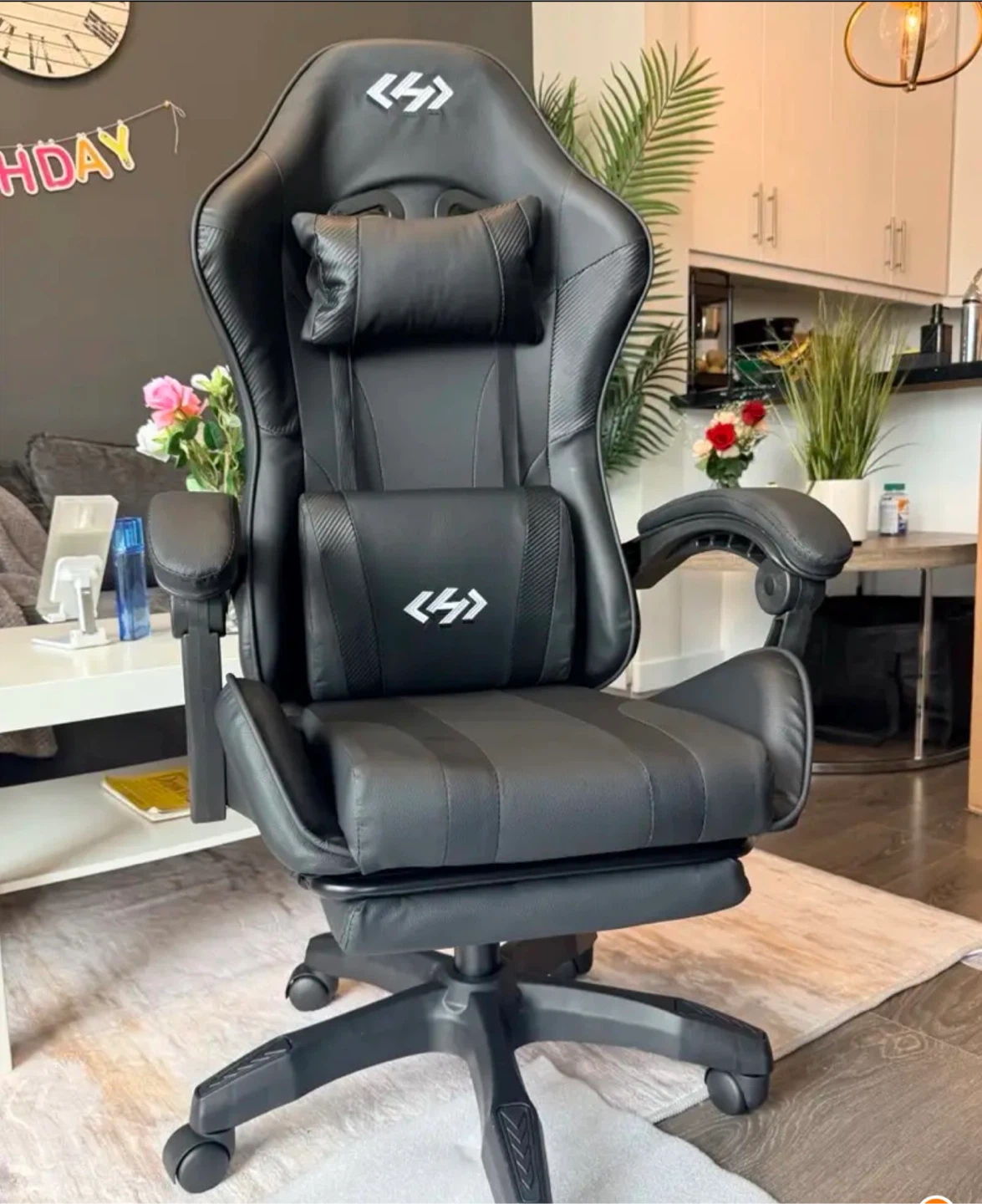 HLDIRECT Gaming Chair with Footrest - photo 2