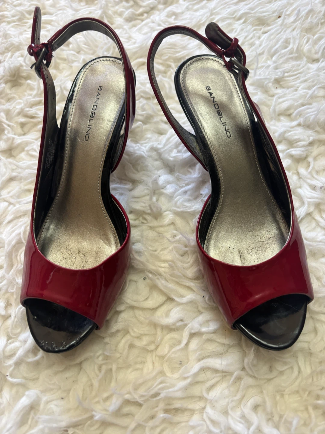 Bandolino Red Patent Slingback Heels Size 8M