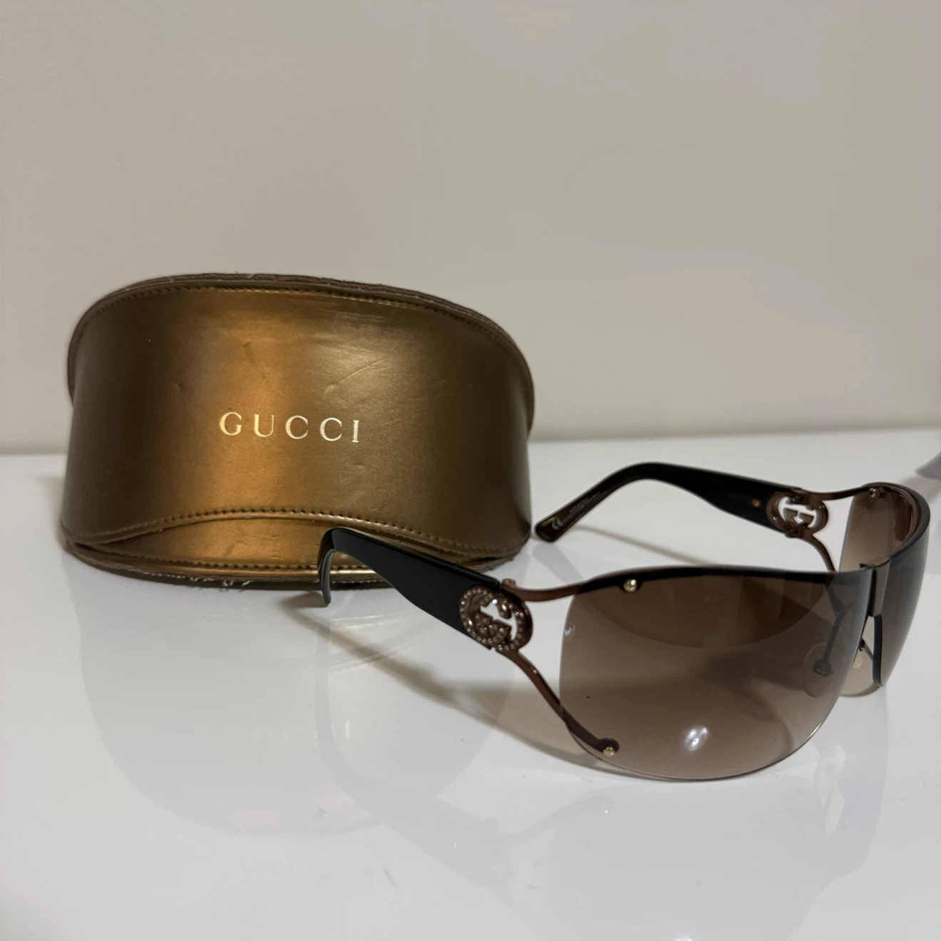 Gucci Shield Sunglasses with Case