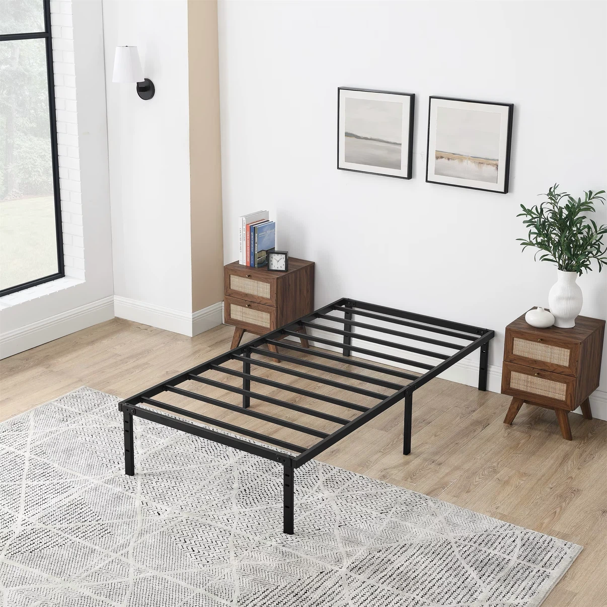 Twin Black Metal Single Bed Frame