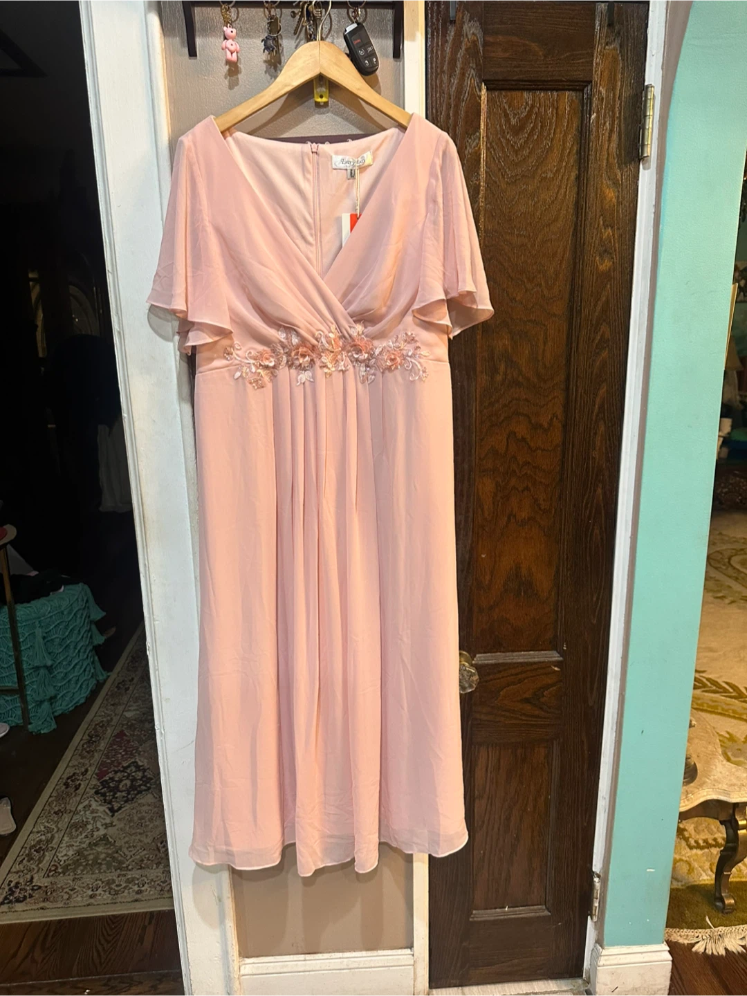 Ever Pretty Blush Floral Embellished Dress