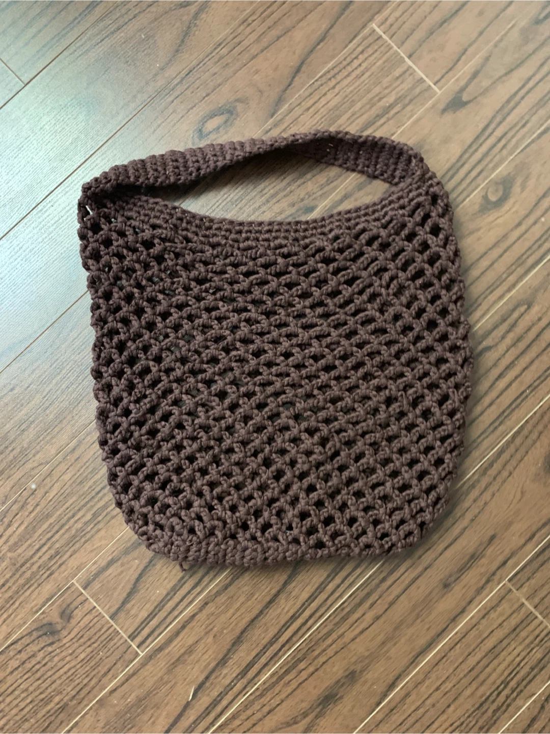 Dark Brown Hand-Crocheted Handbag - photo 3