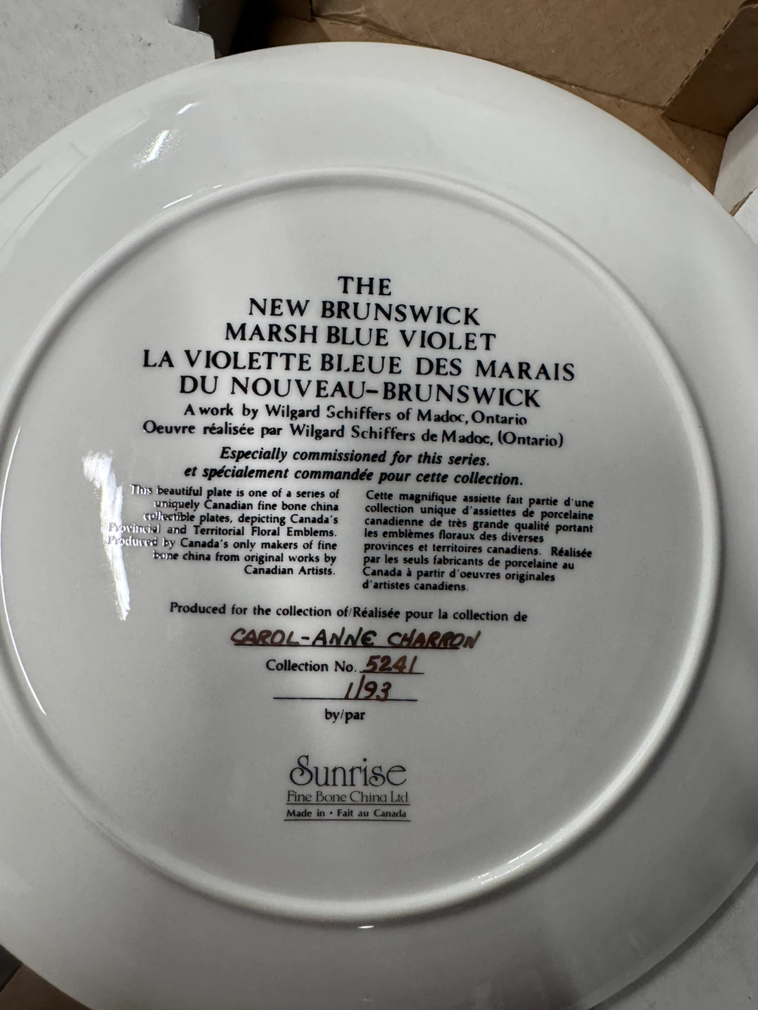 New Brunswick Marsh Blue Violet Collectible Plate - photo 2