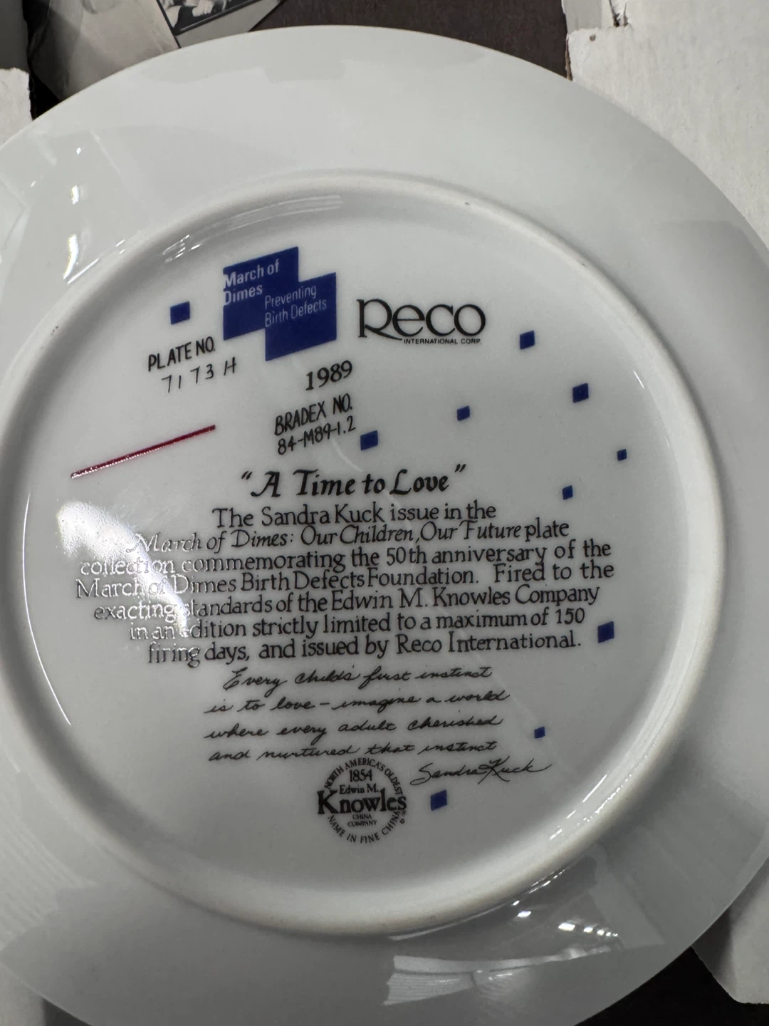 Reco A Time to Love Collector Plate - photo 2