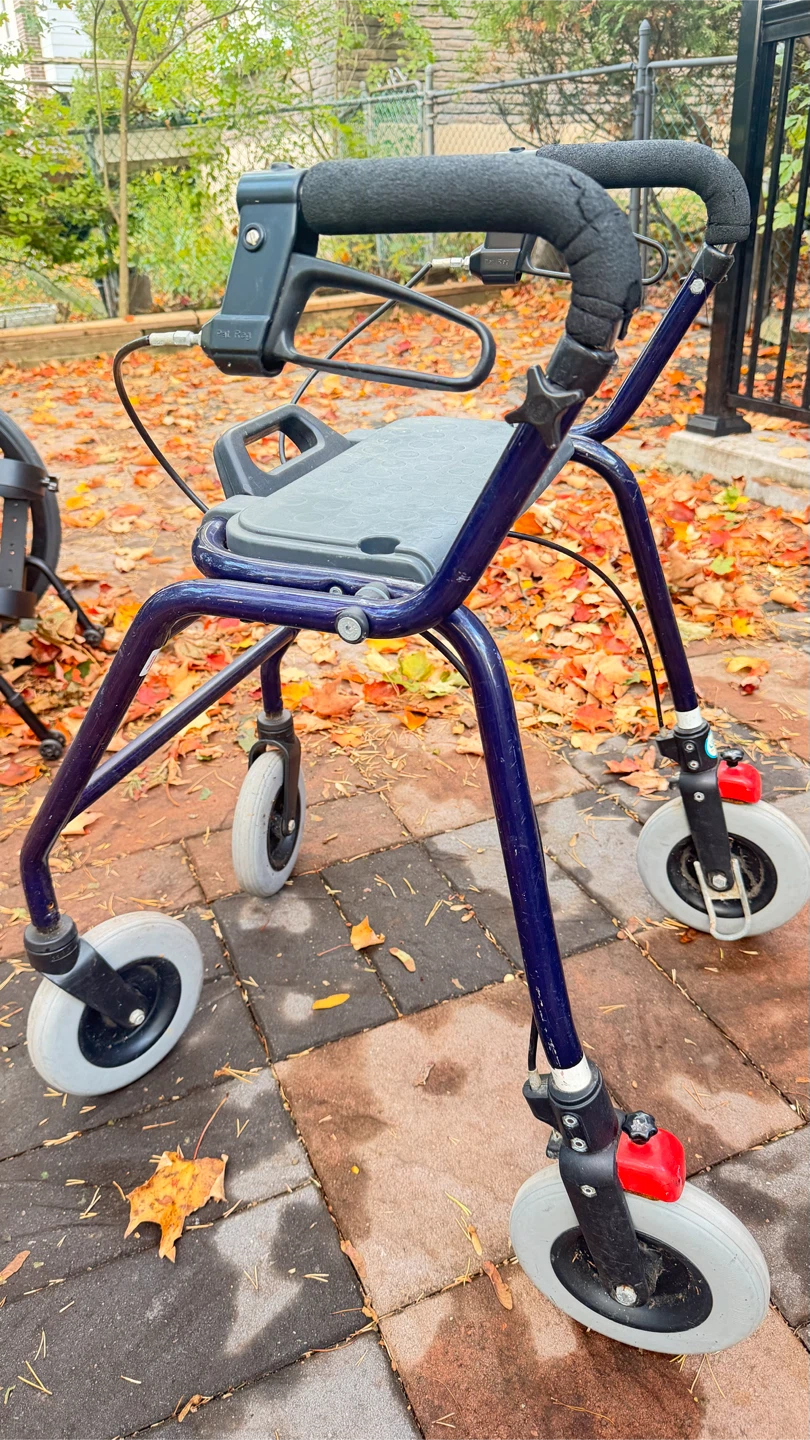 Blue Four-Wheeled Mobility Walker