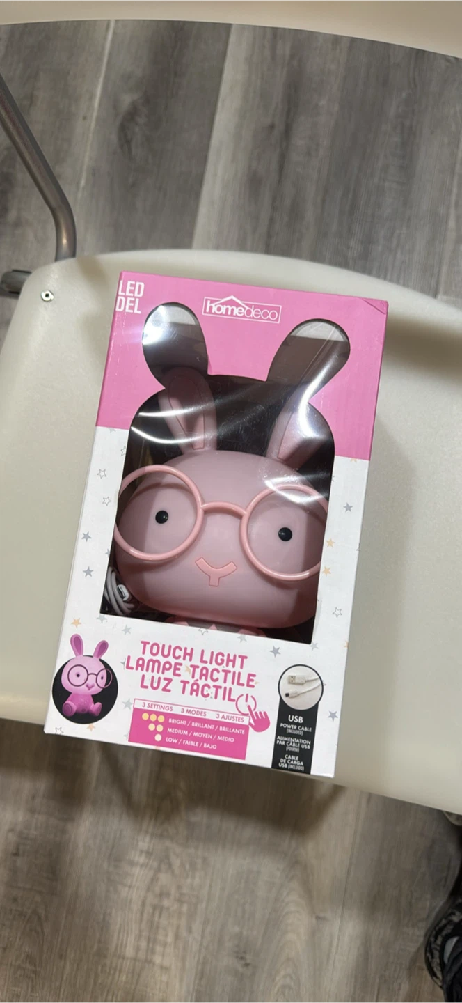 homedeco Pink Bunny LED Touch Light