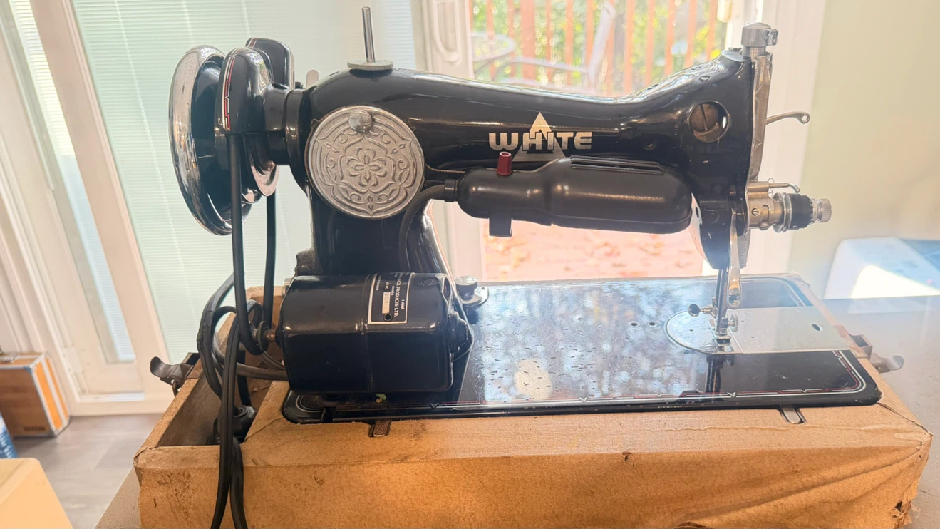 Vintage White Sewing Machine
