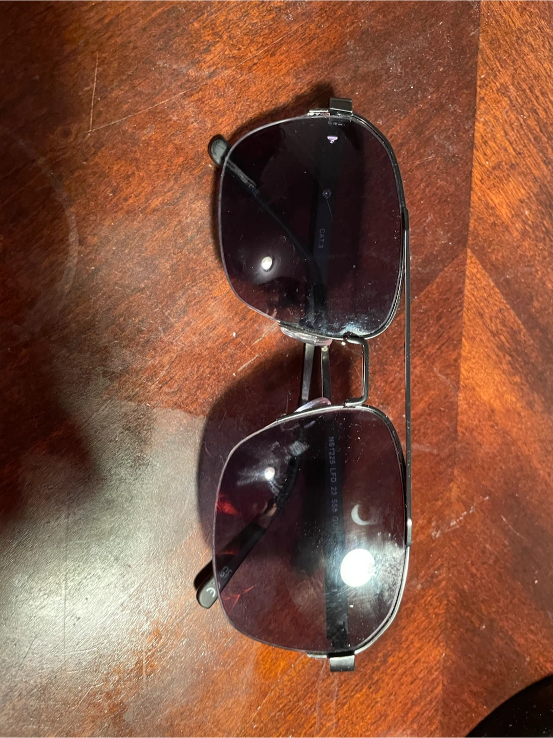 Unisex Gunmetal Aviator Sunglasses